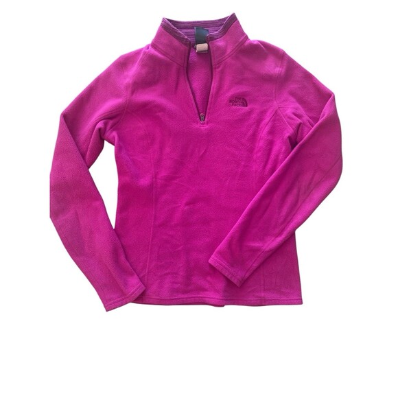 The North Face 1/2 Zip Fleece Pink Women Pullover Soft Lightweight Jacket Sz S/P - Picture 1 of 9
